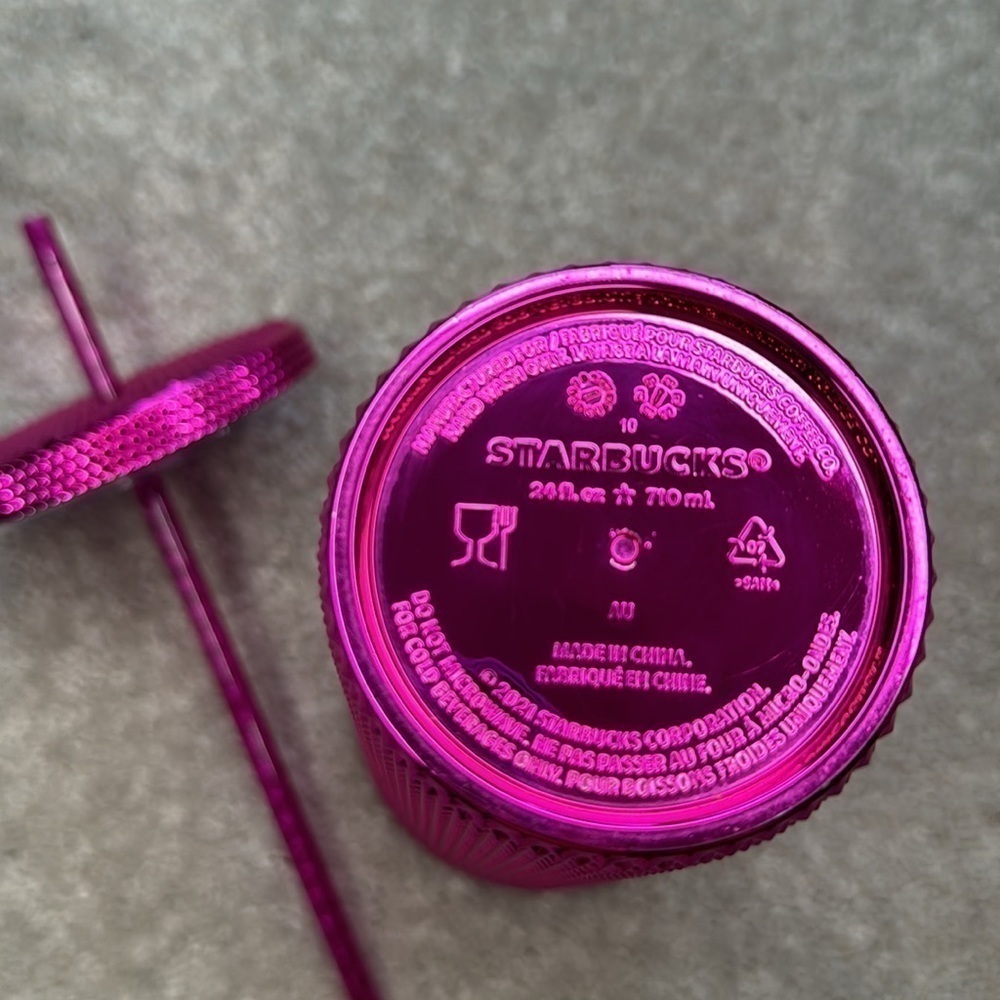 Starbucks Venti Pink Chrome Studded Tumbler Holiday 2022 - Picture 5 of 7